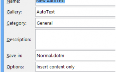 How Do I Make my AutoText Entries Created in Microsoft Word 2016 Available in Microsoft Outlook 2016?